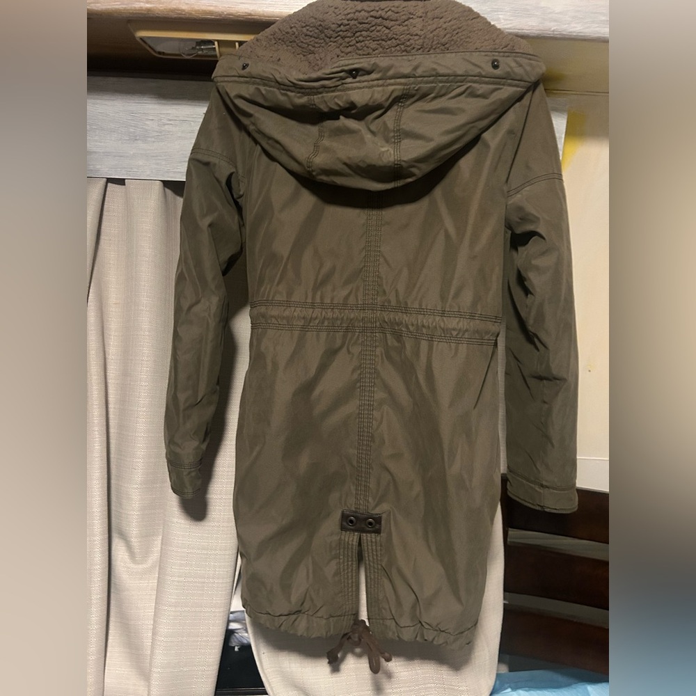 Abercrombie fitch utility army green military like jacket coat S SMALL winter
